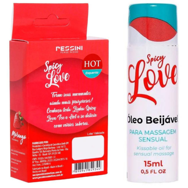 Gel Corporal de Morango Spicy Love Pessini 15ml