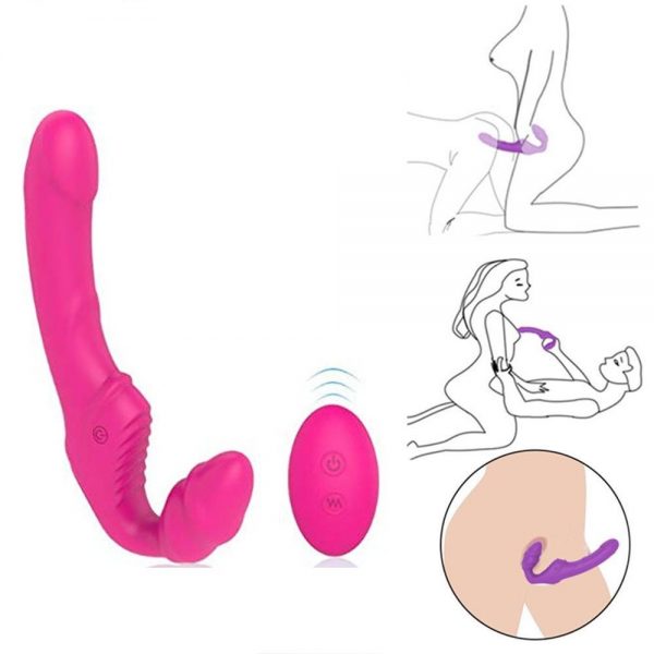 Penetrador Strapless Recarregável com Plug Vaginal e Controle Wireless - APHRODISIA DOUBLE RIDER - Sexshop - Image 2