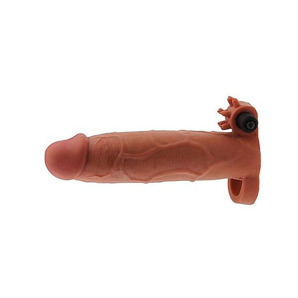 Capa Peniana Extensora Pleasure X-Tender Series - com Vibro Marrom - 20,8 x 5 cm - Sexshop - Image 2