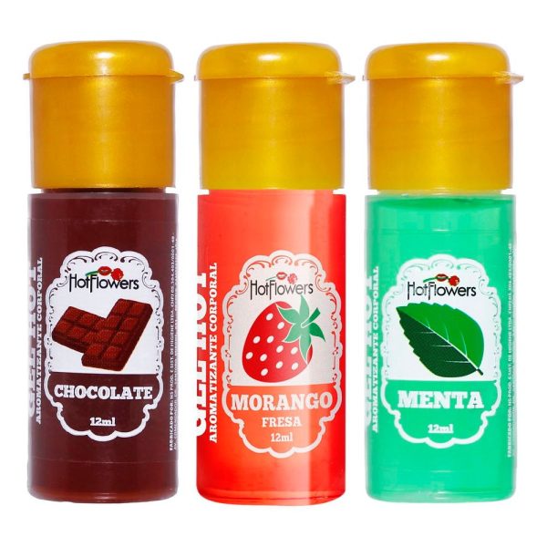 Kit 03 Gel Hot Aromatizante 12ml HotFlowers - Sex shop
