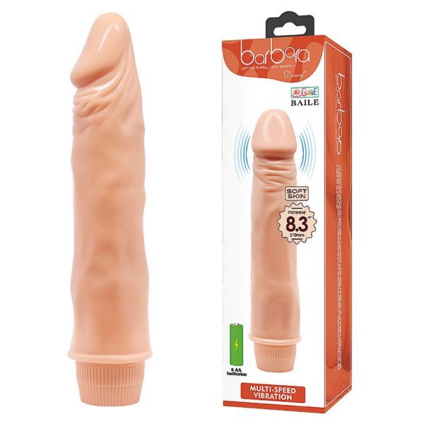 Dildo Barbara Com Vibrador em Silicone - 18x4 cm Baile