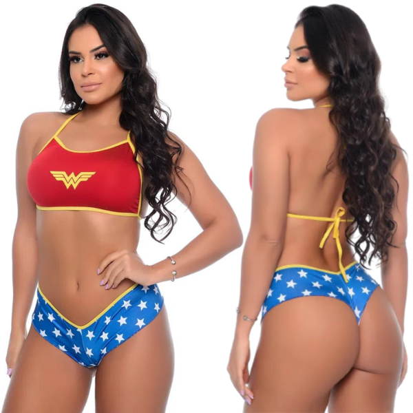 Kit Mini Fantasia Mulher Maravilha Pimenta Sexy