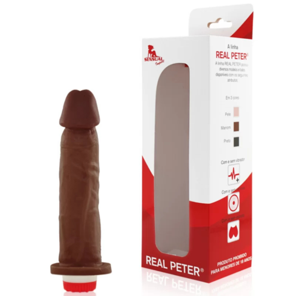 Pênis Real Peter Style Boss Marrom 18x4cm - Sex Shop