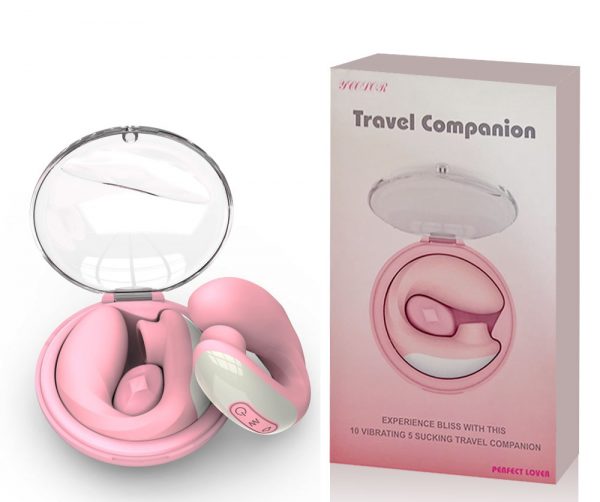 Estimulador Feminino Recarregável com 5 Sucções e 10 Vibrações - TRAVEL COMPANION
