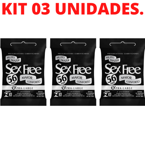 Kit 03 Preservativo Extra Largo 56mm Com 3 Unidades Sex Free - Image 2