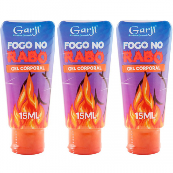Kit 03 Fogo No Rabo Lubrificante Anal 15ml Garji - Sex shop