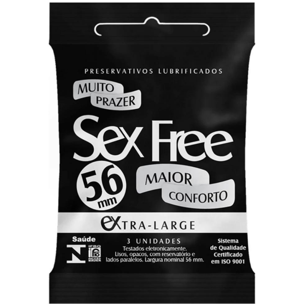 Kit 03 Preservativo Extra Largo 56mm Com 3 Unidades Sex Free - Image 3