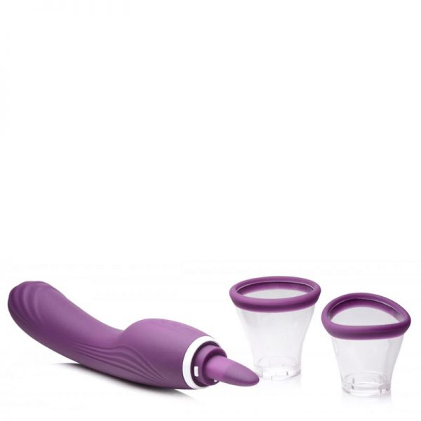 Vibrador Recarregável com Penetrador e Bomba Vaginal e Língua Estimuladora - Image 5