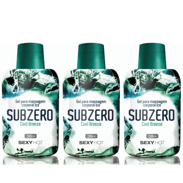KIT 03 Gel para massagem beijável SUBZERO – Cool Breeze – Sexshop