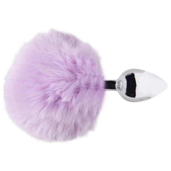 Plug Anal em Aço Pompom de Coelho – Lilas - 7,7cm X 2,9cm - Image 5