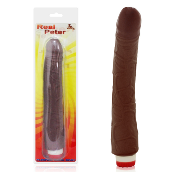 Pênis Real Peter Destroyer vibrador Marrom - 4 x 27 cm - Sex Shop