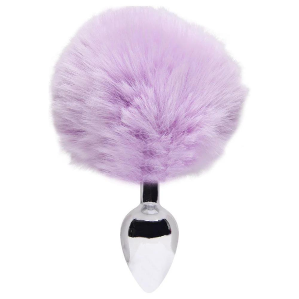 Plug Anal em Aço Pompom de Coelho – Lilas - 7,7cm X 2,9cm - Image 4