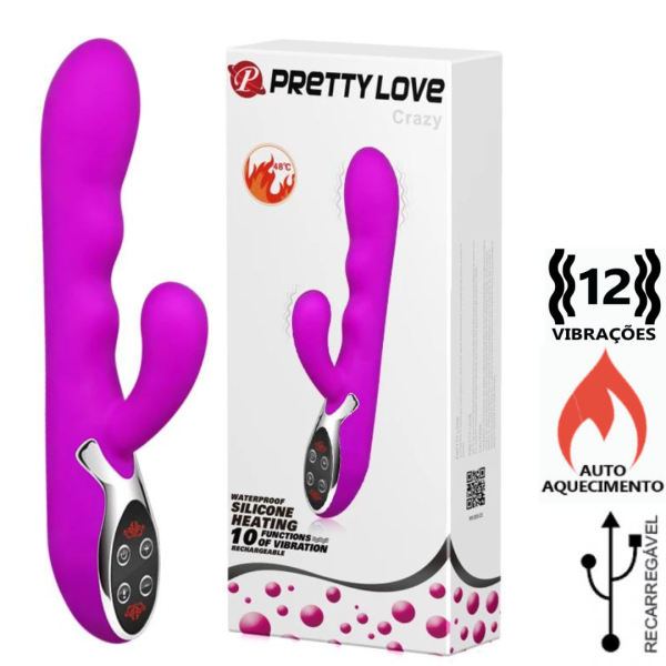 Vibrador Hot com Estimulador do Clitóris 10 Vibrações Recarregável