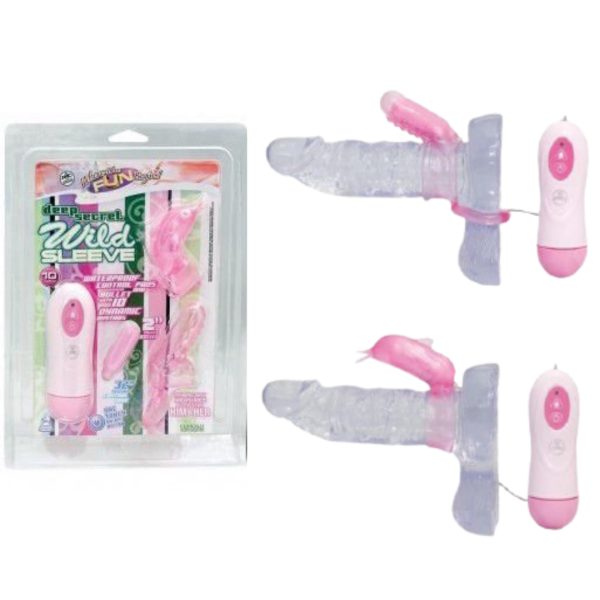 Kit com anéis peniano e cápsula vibratória 10 velocidades - DEEP SECRET WILD SLEEVE - NANMA