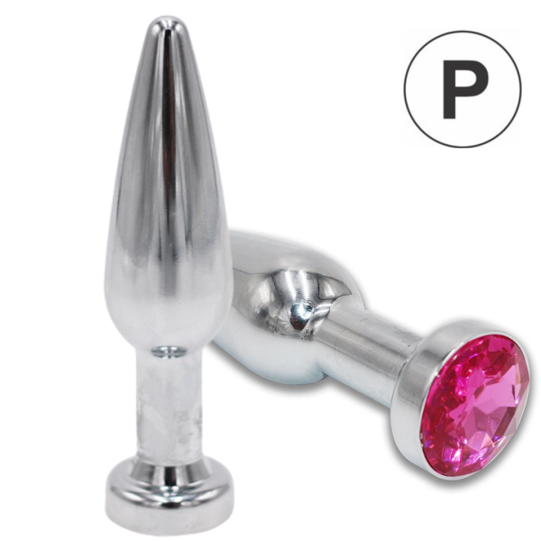 Plug Anal Fino de Aço com Cristal Brilhante - Tamanho P