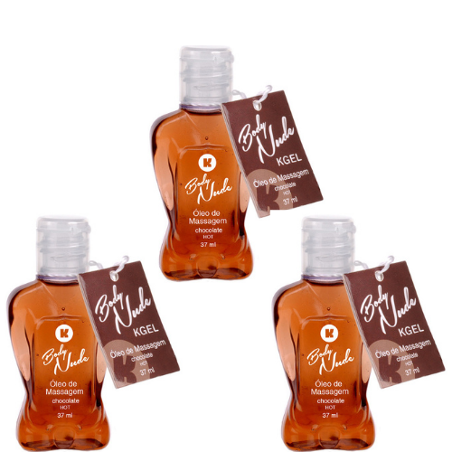 KIT 03 Óleo de Massagem Body Nudes Kgel Hot Chocolate 37ml - Sexshop - Imagem 4