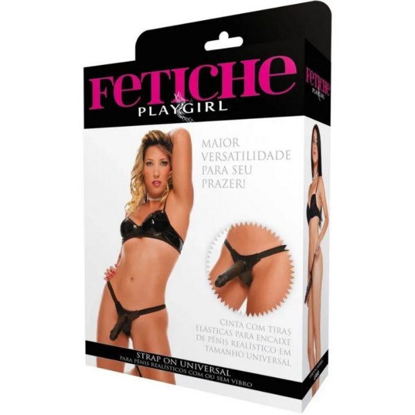 Strap On - cinta com pênis realístico - Preto 16x4cm - Image 8