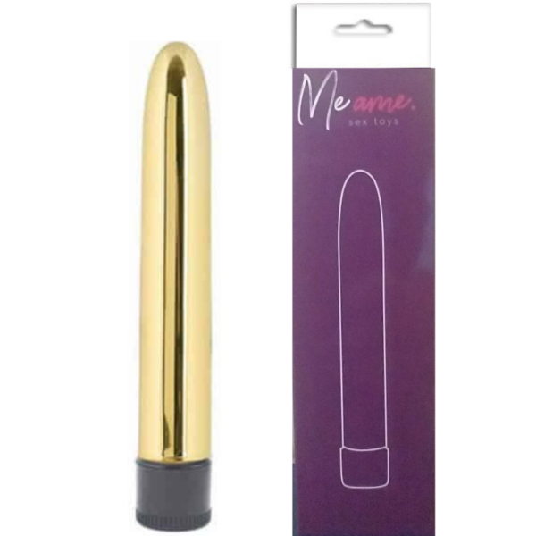 Vibrador Personal Liso Médio 18 x 2,5 Dourado - Sexshop