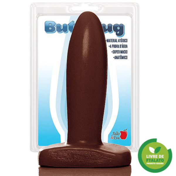 Plug Anal Pequeno 9,5 x 2,5 cm Na Cor Marrom - Sexshop