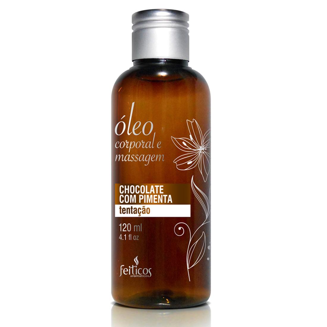 Óleo Aromático de Massagem, Chocolate com Pimenta 120ml - Sex shop