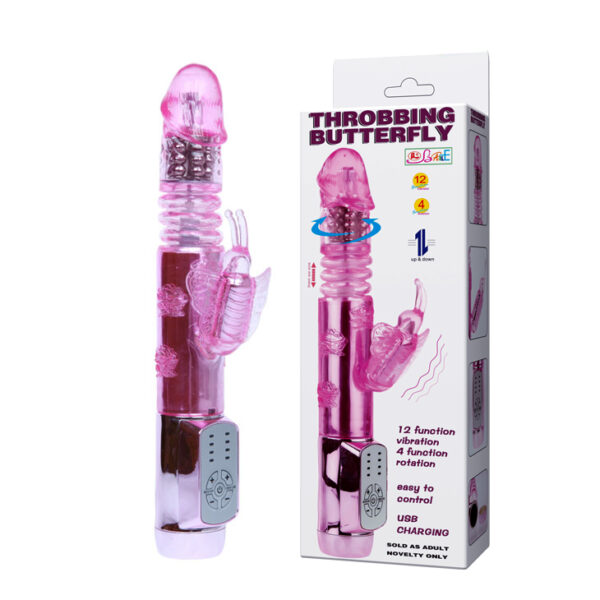 Vibrador Rabbit Rotativo e Vai e Vem Recarregável - Sexshop