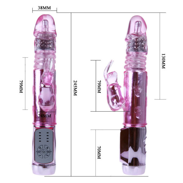 Vibrador Rabbit Rotativo e Vai e Vem Recarregável coelho - Sexshop