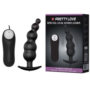 Plug Anal com Diâmetro Escalonado e 12 Modos de Vibração – PRETTY LOVE SPECIAL ANAL STIMULATION