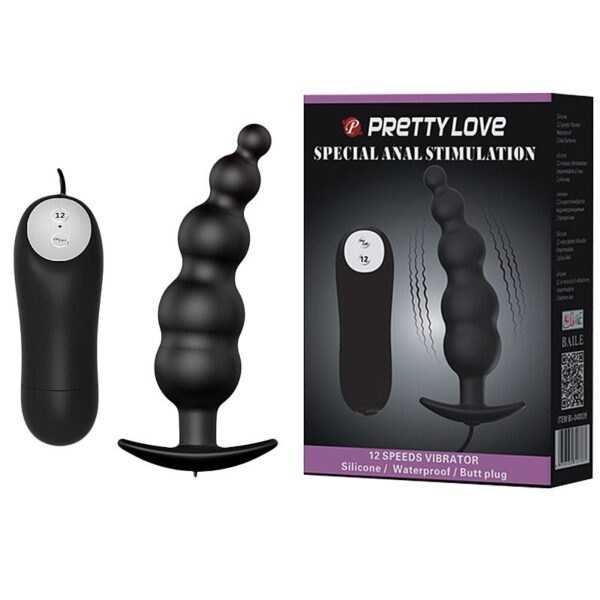 Plug Anal com Diâmetro Escalonado e 12 Modos de Vibração – PRETTY LOVE SPECIAL ANAL STIMULATION