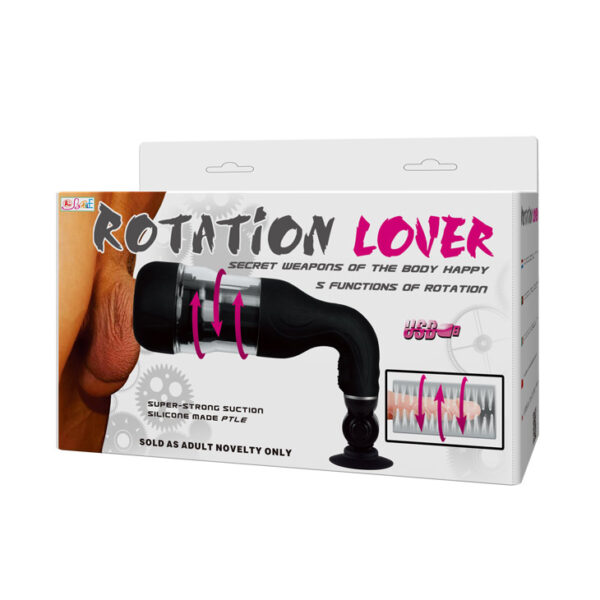 Masturbador Masculino Rotativo com 5 velocidades e ventosa - Rotation Lover USB - Sexshop