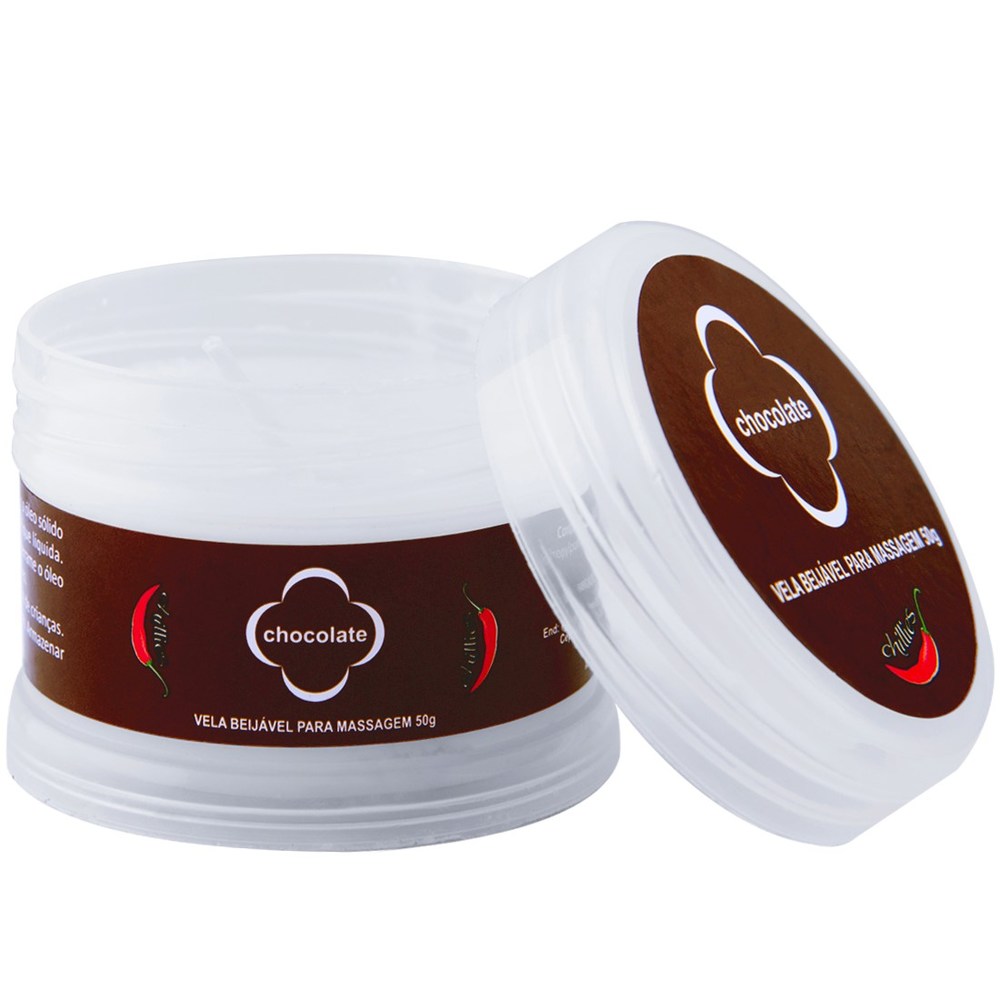 Vela de Massagem Beijável 50gramas Chillies - Chocolate - Sexshop