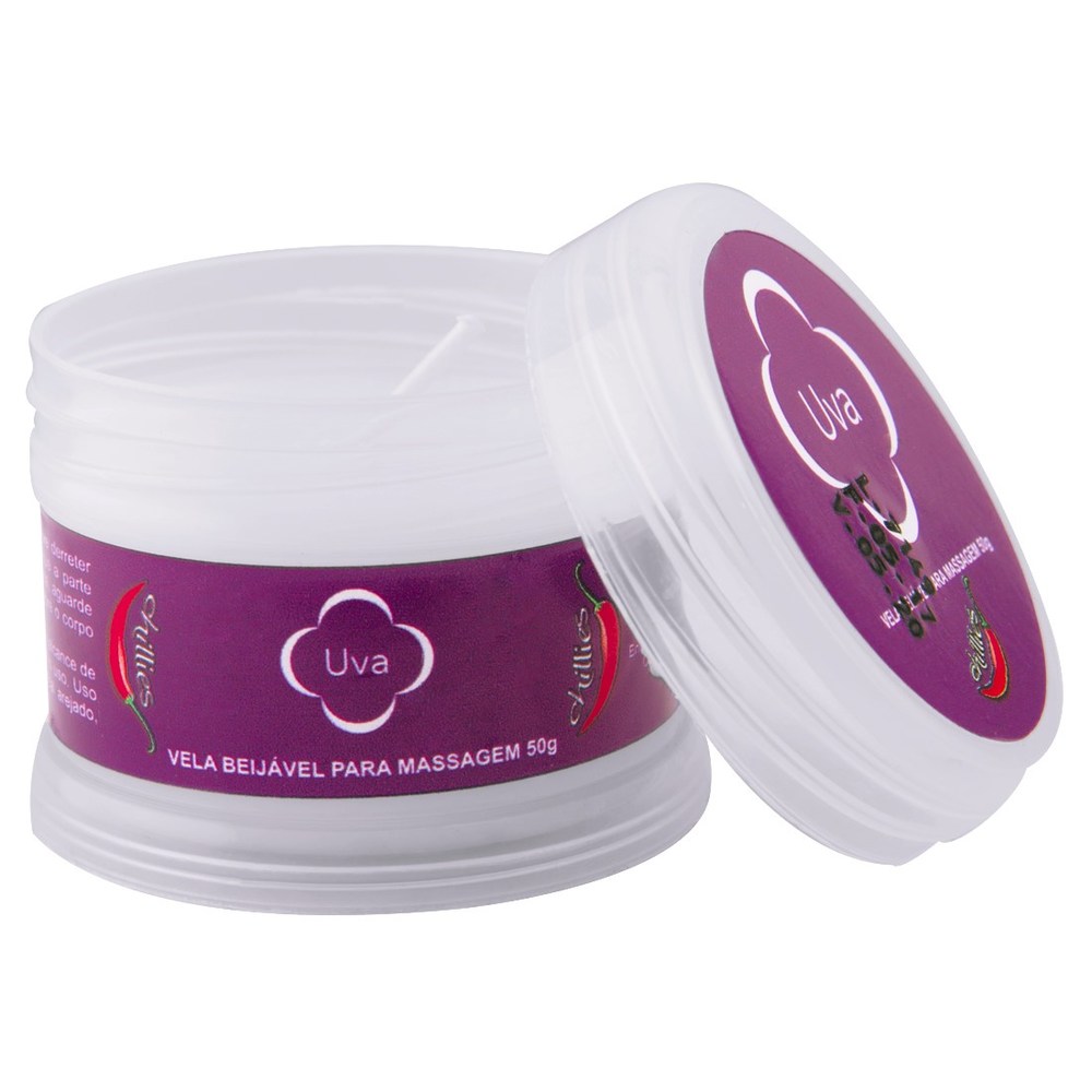 Vela de Massagem Erótica Beijável 50gramas Chillies - Uva - Sexshop