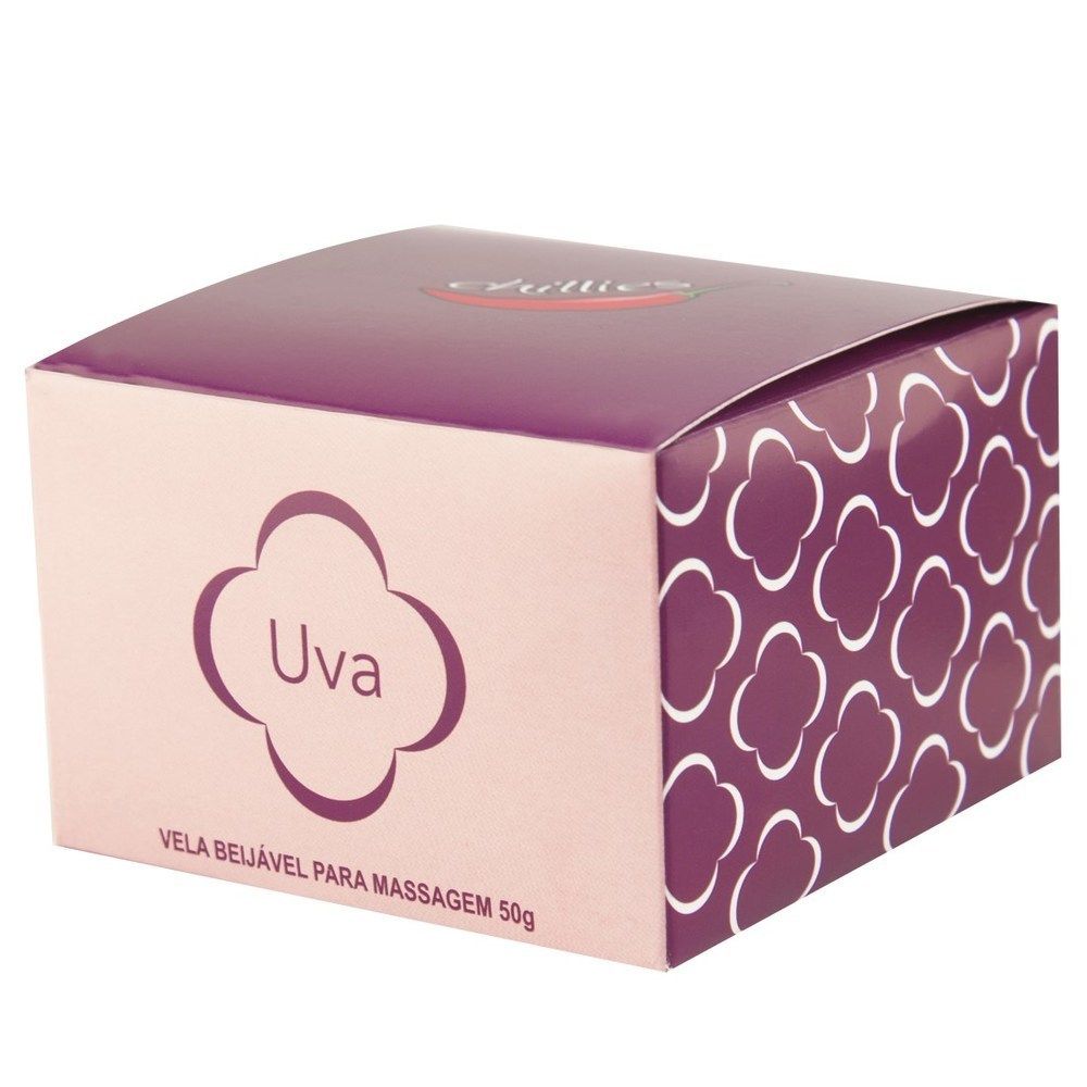 Kit 03 Velas de Massagem Beijável 50gramas Chillies - Uva - Sexshop