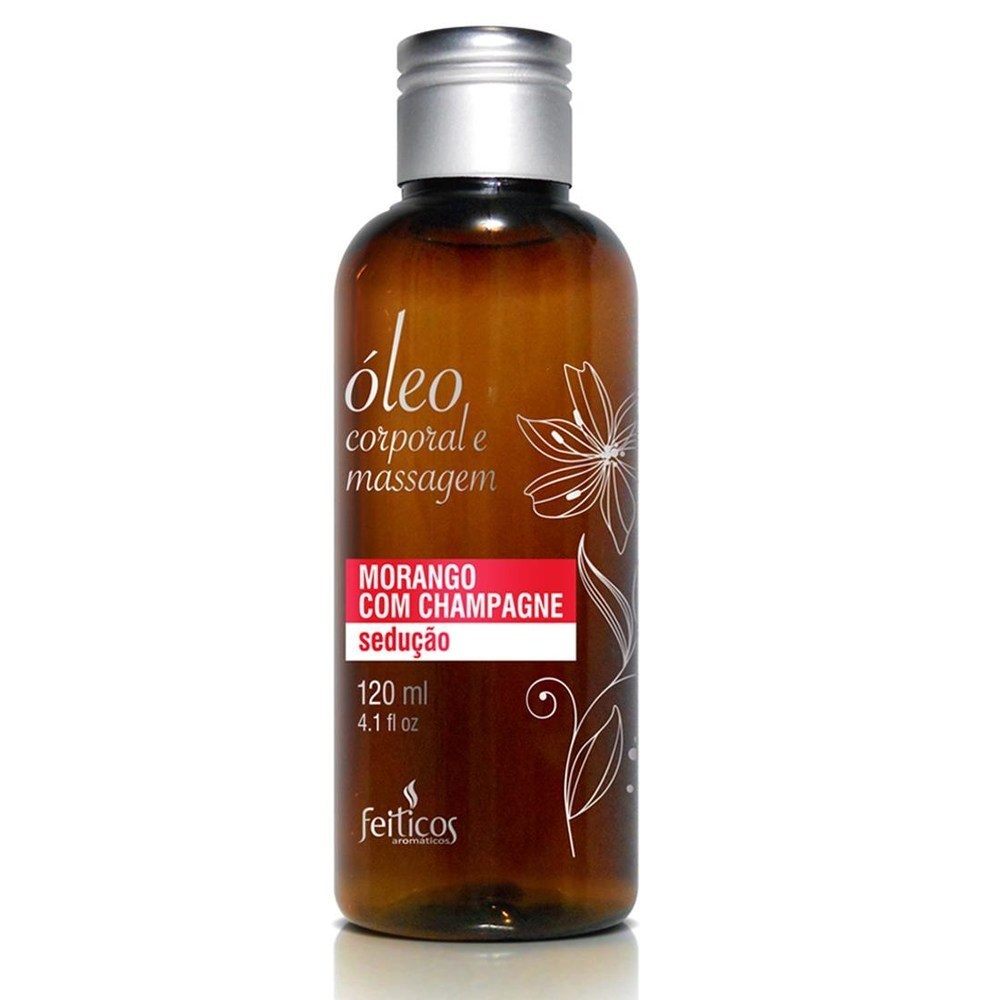 Óleo Aromático de Massagem Morango com Champanhe 120ml - Sex shop