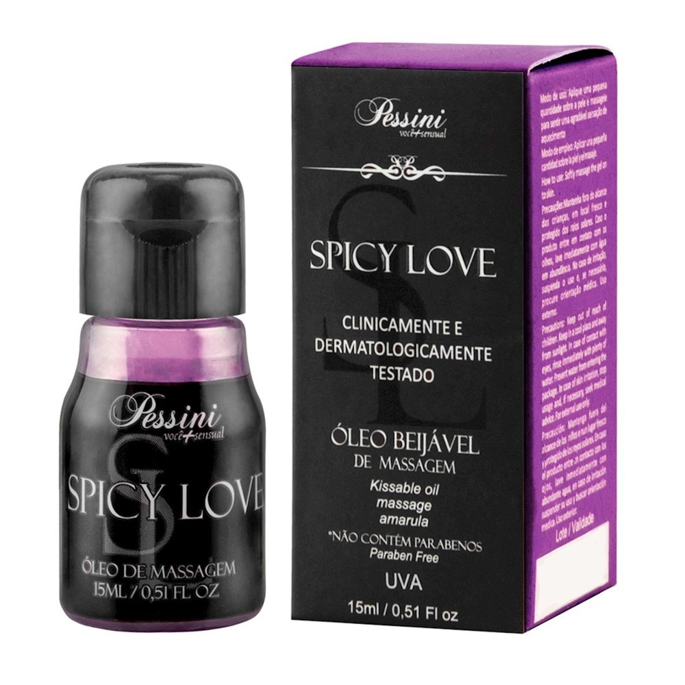 Gel Comestível Spicy Love 15ml Pessini Uva - Sexshop