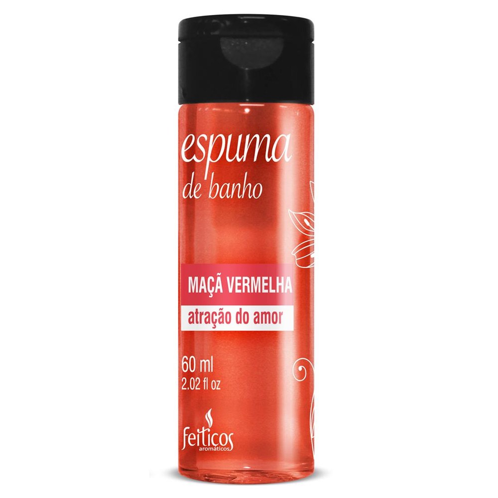 Espuma de Banho Maçã Vermelha Atração do Amor 60ml Feitiços - Sexshop