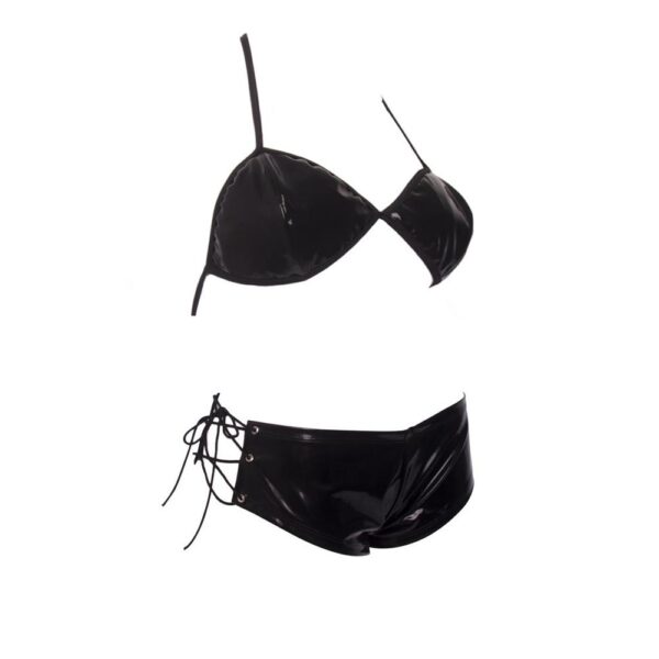 BLACK SUBMISSION CONJUNTO SHORT E TOP VINIL SEXYFANTASY - SEX SHOP