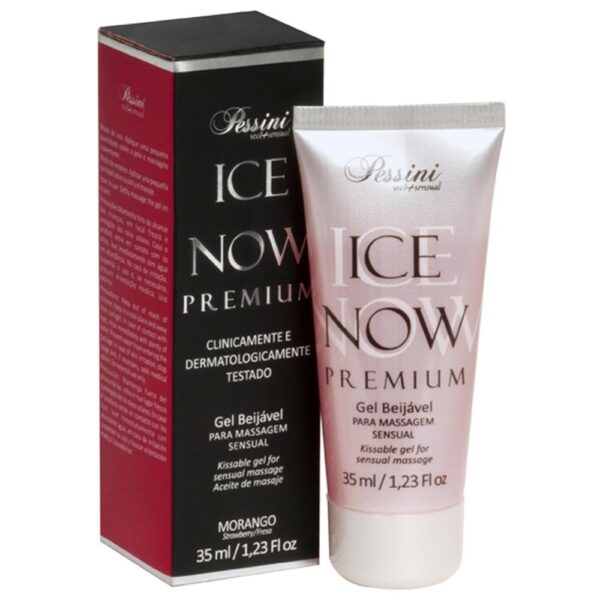 Ice NOW! Premium Gel Gelado Comestível Morango 35ml Pessini - Sex shop