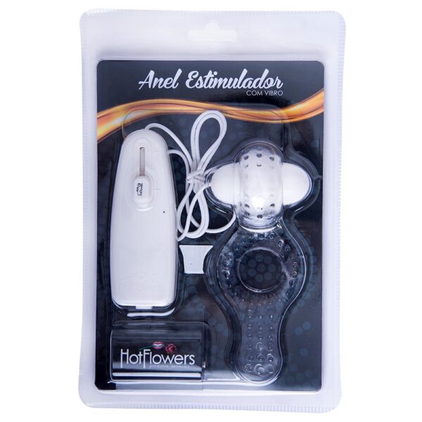 Anel Estimulador Transparente com Vibrador HotFlowers - Sex shop