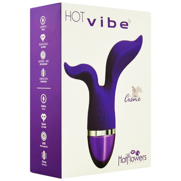 Vibrador duplo Hot Vibe Cisne 12 Vibrações Hot Flowers - Sex shop