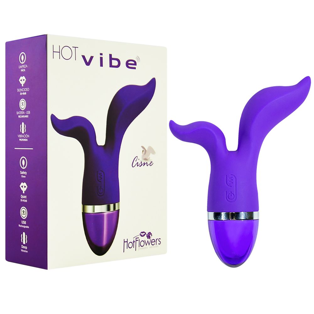 Vibrador duplo Hot Vibe Cisne 12 Vibrações Hot Flowers - Sex shop