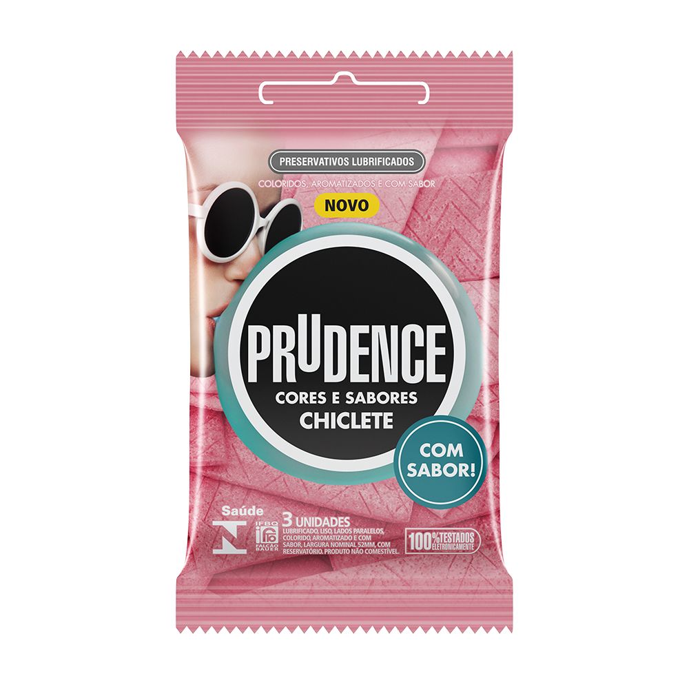 Preservativo Sabor Chiclete com 3 unidades - Prudence - Sexshop