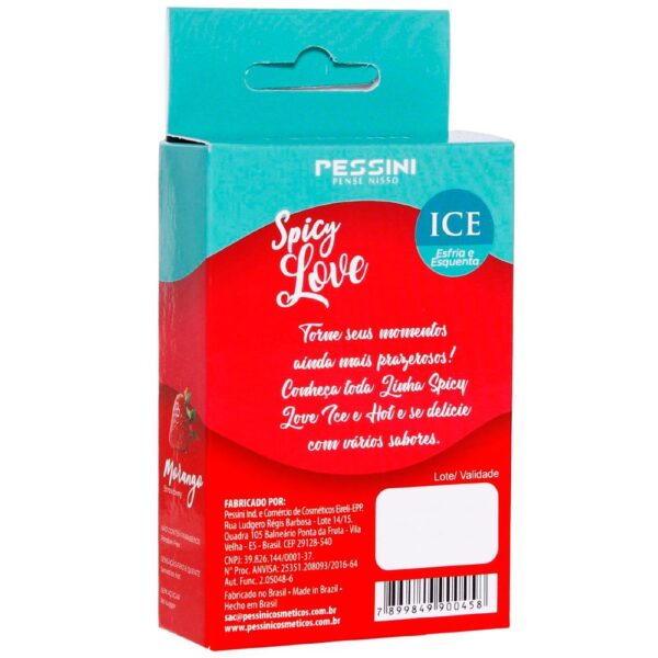 Gel Comestível Spicy Love Ice MORANGO 15ml Pessini - Sex shop
