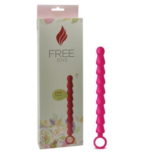 Penetrador anal com bolinhas tailandesas flexíveis - GO GO PINK PLEASURE - FREE TOYS - Sex shop