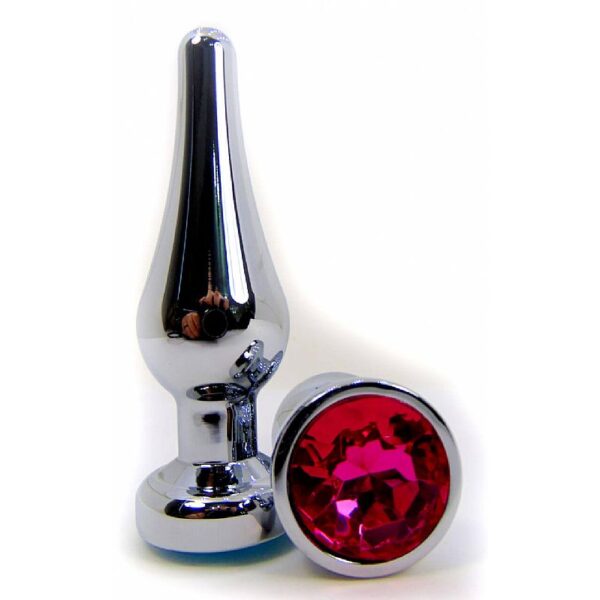 Plug Anal M de Aço com Cristal Brilhante 10x3cm - Sexshop