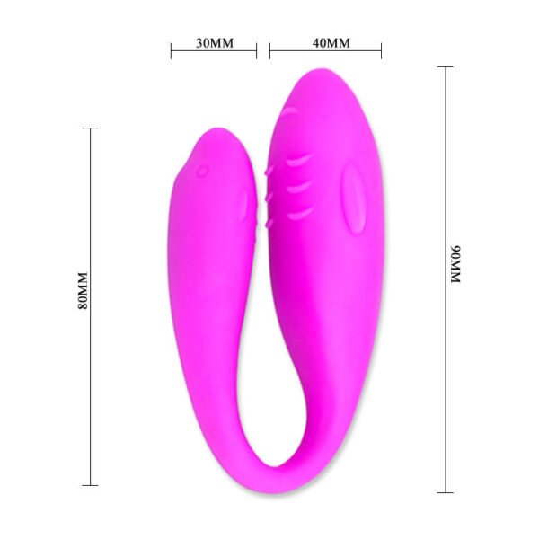 Vibrador Silicone Golfinho Duplo Recarregável 30V PRETTYLOVE - Sexshop