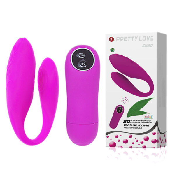 Vibrador Silicone sem fio Duplo Recarregável 30V - Sexshop