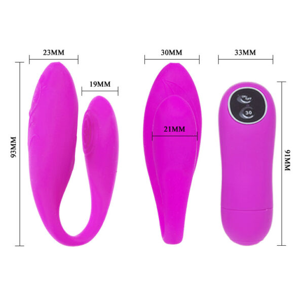 Vibrador Silicone sem fio Duplo Recarregável 30V - Sexshop