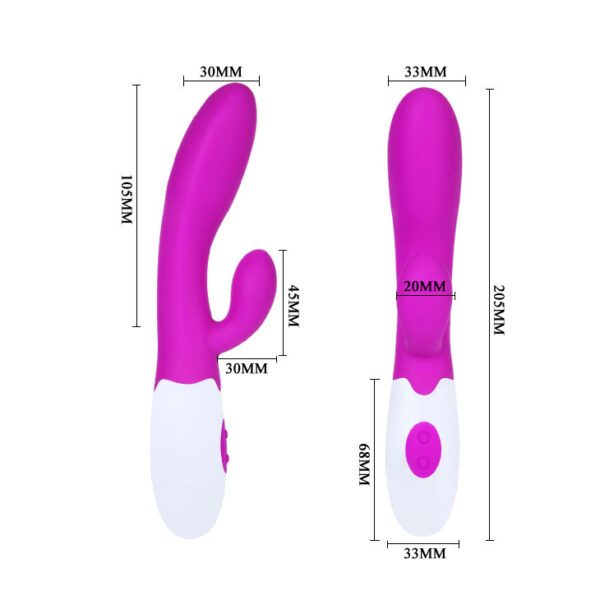 Vibrador Silicone Duplo motores, 30 velocidades PRETTYLOVE - Sexshop