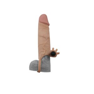 Capa Peniana Extensora Pleasure X-Tender Series - com Vibro - 17,5 x 4 cm - Sexshop