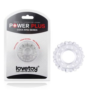 Power Plus Anel Peniano com Relevo - Transparente - Sexshop